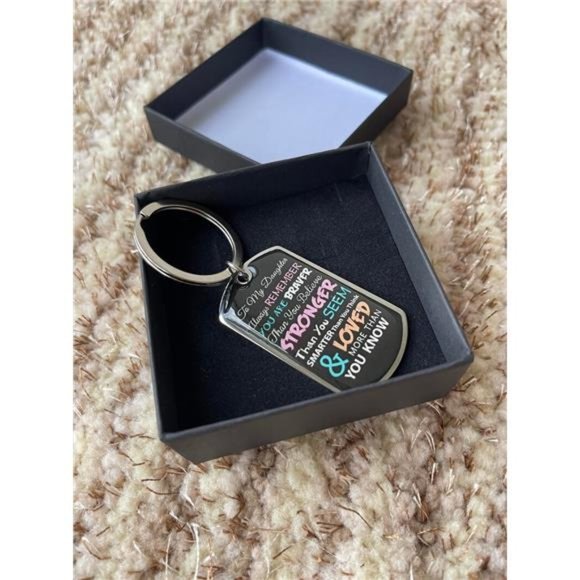 To My Daughter Dog Tag Keychain  |  Motivational Gifts | Daughter Gifts - Picture 7 of 8
